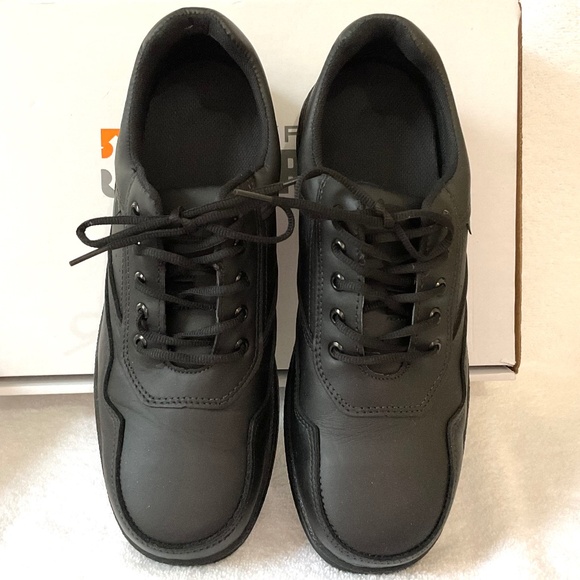 Black Rockport Works Safety Toe Work Shoe Slip Resistant Industrial Oxford Sz 11